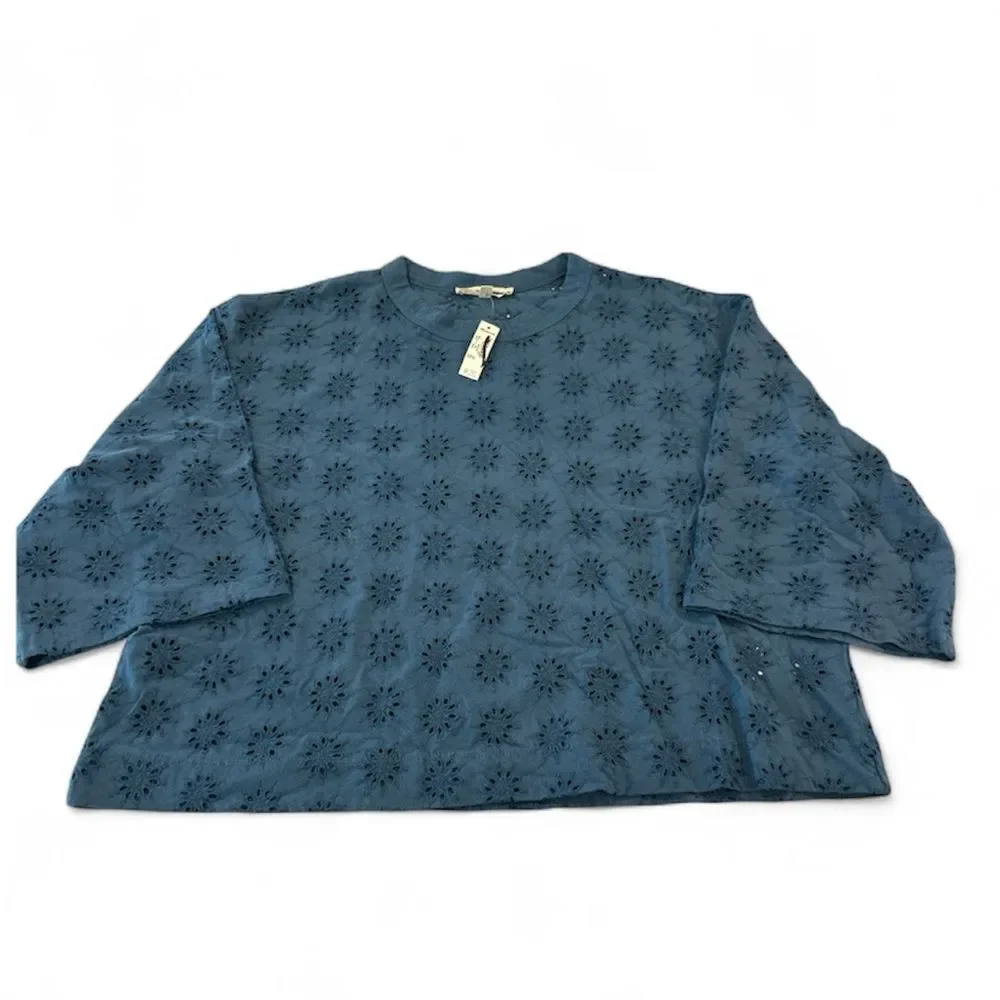 Madewell Women’s Embroidered Wide-Sleeve Boxy Tee Size Small NWT #NV969 - Picture 2 of 5